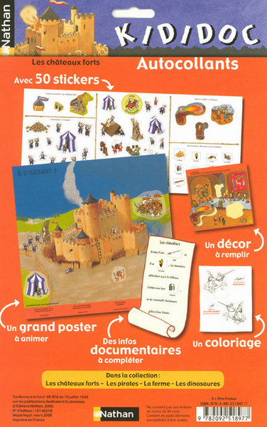 AUTOCOLLANTS KIDIDOC LES CHATEAUX FORTS