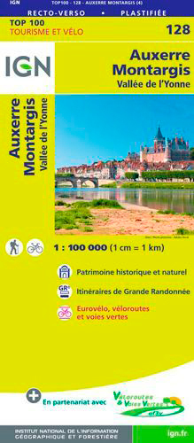 TOP100128 AUXERRE / MONTARGIS  1/100.000