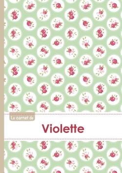 CARNET VIOLETTE LIGNES,96P,A5 ROSESTEATIME
