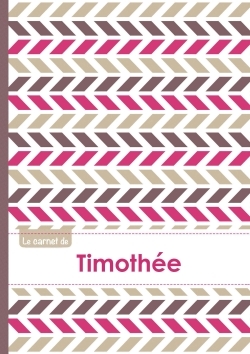 CARNET DE TIMOTHEE - LIGNES, 96P, A5 - MOTIFS VIOLET GRIS TAUPE