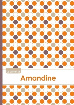 CARNET D´AMANDINE - LIGNES, 96P, A5 - RONDS ORANGE GRIS VIOLET
