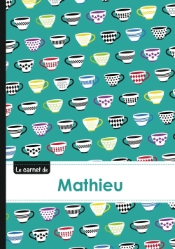 CARNET MATHIEU LIGNES,96P,A5 COFFEECUPS
