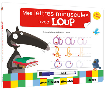 MES LETTRES MINUSCULES AVEC LOUP - LIVRE ARDOISE