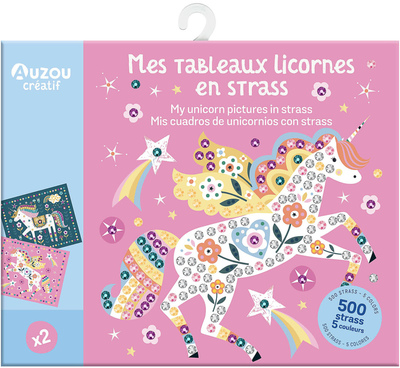 MA POCHETTE D´ARTISTE - MES TABLEAUX LICORNES EN STRASS