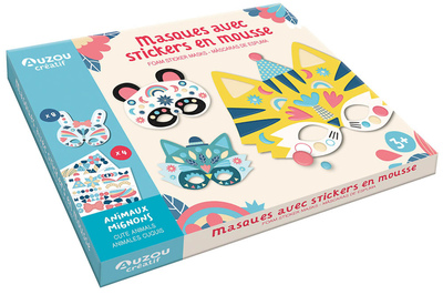 MASQUES AVEC STICKERS EN MOUSSE - ANIMAUX MIGNONS