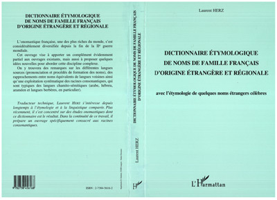 DICTIONNAIRE ETYMOLOGIQUE  DE NOMS DE FAMILLE FRANCAIS
