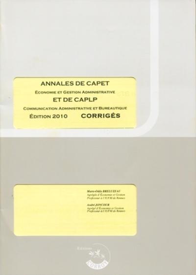 ANNALES DE CAPET ET DE CAPLP OPTION CAB CORRIGE. PREPARATIONAUX PROFESSORATS. POCHETTE