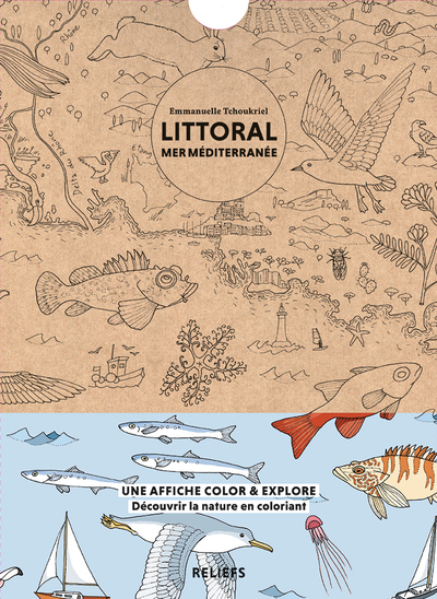LITTORAL MER MEDITERRANEE - AFFICHE A COLORIER