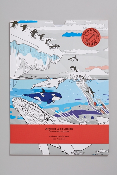 AFFICHE A COLORIER  ANIMAUX DE LA MER