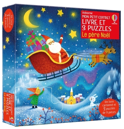 PERE NOEL - MON PETIT COFFRET LIVRE ET 3 PUZZLES