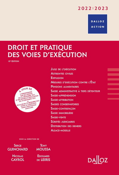 DROIT ET PRATIQUE DES VOIES D´EXECUTION 2022/23 - 10E ED.