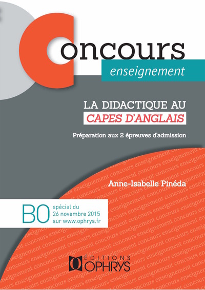 DIDACTIQUE AU CAPES D´ANGLAIS - PREPARATION AUX 2 EPREUVES D´ADMISSION