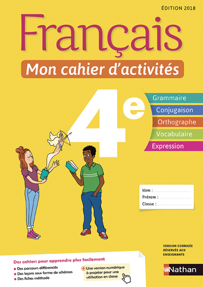 FRANCAIS - MON CAHIER D´ACTIVITES 4E - ELEVE -2018