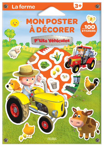 POCHETTE POSTER + STICKER P´TITS VEHICULES - LA FERME