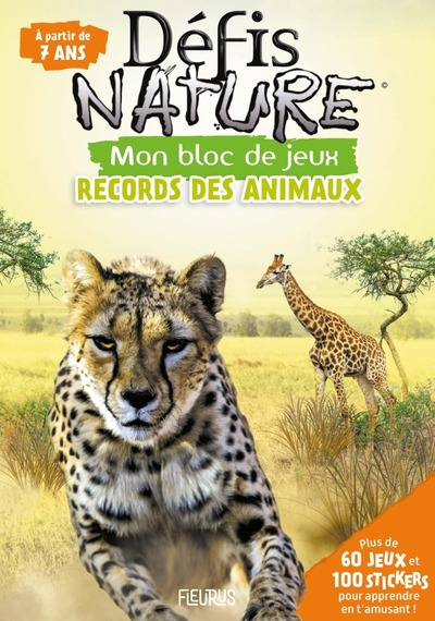 BLOC JEUX - DEFIS NATURE (AVEC STICKERS) - RECORDS DES ANIMAUX
