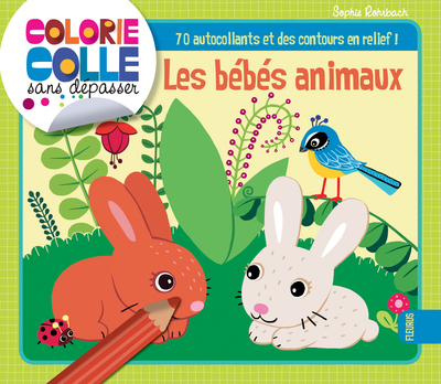BEBES ANIMAUX - COLORIE COLLE SANS DEPASSER