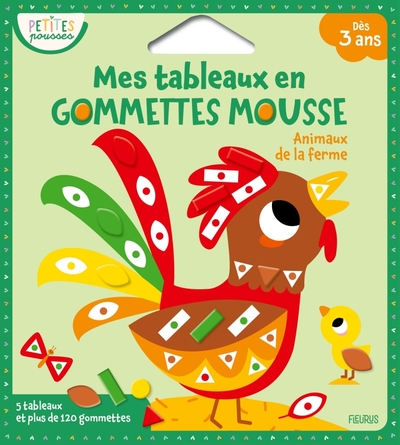 P MES TABLEAUX EN GOMMETTES MOUSSE - ANIMAUX DE LA FERME