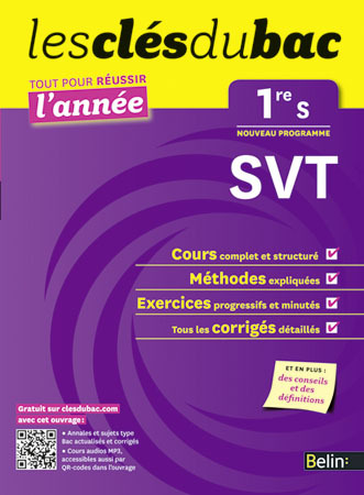 CLES DU BAC TTE L´ANNEE SVT 1RE S