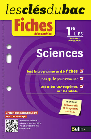 CLES DU BAC FICHES SCIENCES 1RE L, ES