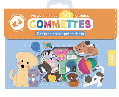 MA POCHETTE DE 50 GRANDES GOMMETTES - PETITS CHIENS ET PETITS CHATS