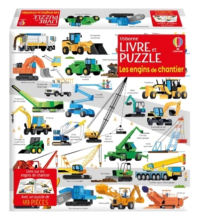 ENGINS DE CHANTIER - COFFRET LIVRE ET PUZZLE