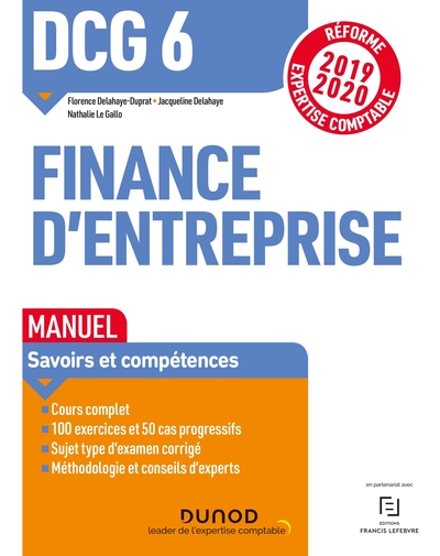 DCG 6 - FINANCE D´ENTREPRISE - DCG 6 - 1 - DCG 6 FINANCE D´ENTREPRISE - MANUEL - REFORME 2019-2020 -