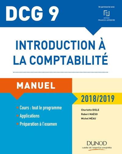 DCG 9 - INTRODUCTION A LA COMPTABILITE 2018/2019 - MANUEL