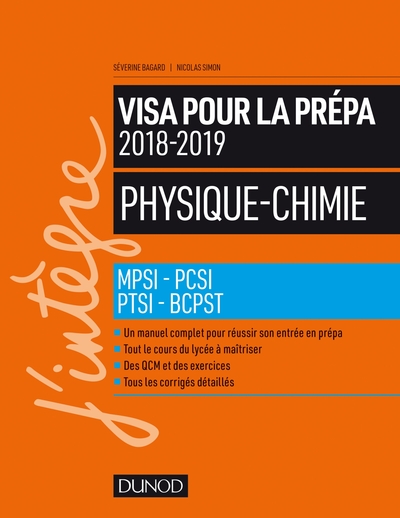 PHYSIQUE-CHIMIE - VISA POUR LA PREPA 2018-2019- MPSI-PCSI-PTSI-BCPST 2018-2