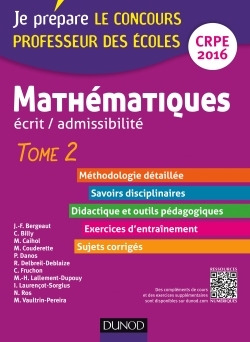 MATHEMATIQUES. PROFESSEUR DES ECOLES. ECRIT ADMISSIBILITE - 2016 - T.2