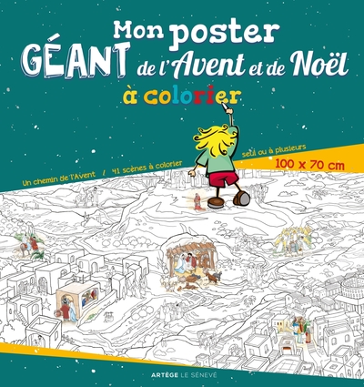 MON POSTER GEANT DE L´AVENT ET DE NOEL A COLORIER