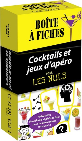 BOITE A FICHES COCKTAILS ET JEUX D´  APERO POUR LES NULS