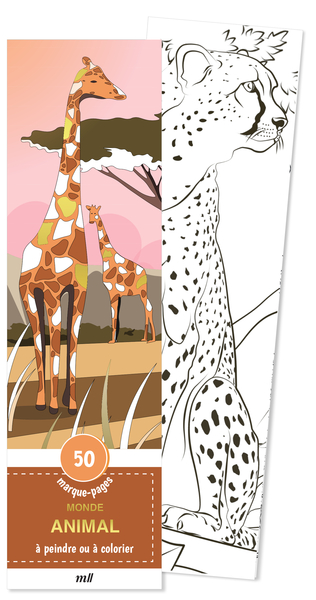 MARQUE-PAGES - MONDE ANIMAL - 50 MARQUE-PAGES A PEINDRE OU A COLORIER