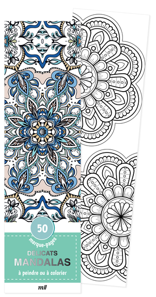 MARQUE-PAGES - DELICATS MANDALAS - 50 MARQUE-PAGES A PEINDRE OU A COLORIER, POUR SOI OU A OFFRIR !