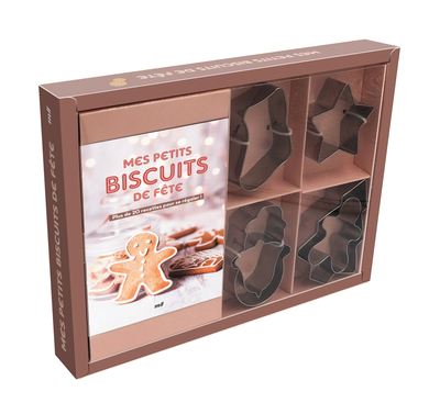 COFFRET - MES PETITS BISCUITS DE FETE - 6 EMPORTE-PIECES ET UN LIVRE AVEC PLUS DE 20 RECETTES POUR S