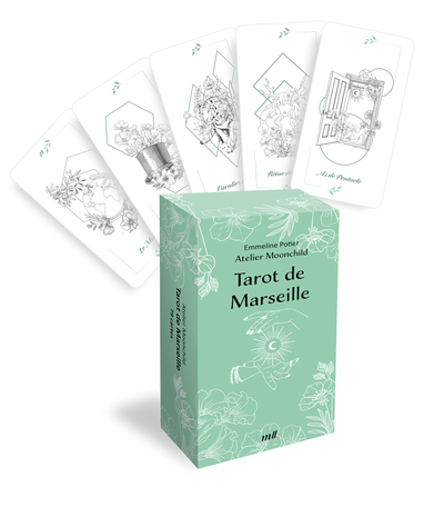 TAROT DE MARSEILLE - JEU DE CARTES DIVINATOIRES - 79 CARTES ILLUSTREES PAR LA CARTOMANCIENNE ATELIER