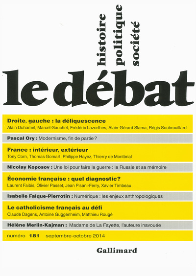 DEBAT N181  (SEPTEMBRE-OCTOBRE 2014)