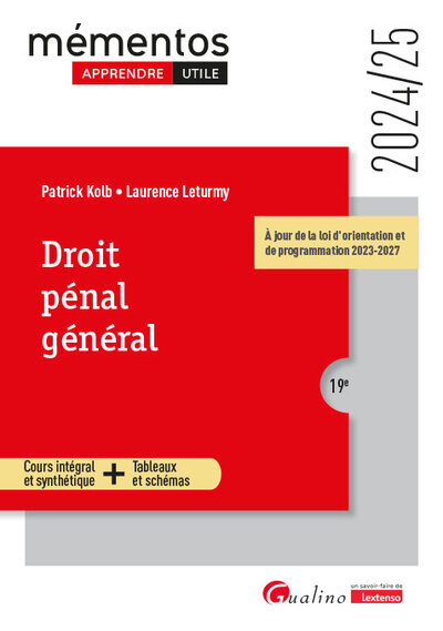 DROIT PENAL GENERAL - A JOUR DE LA LOI D´ORIENTATION ET DE PROGRAMMATION 2023-2027