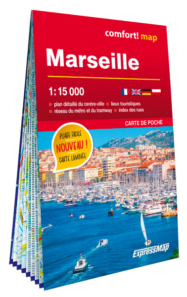 MARSEILLE 1/15.000 (CARTE FORMAT POCHE LAMINEE - PLAN DE VILLE)