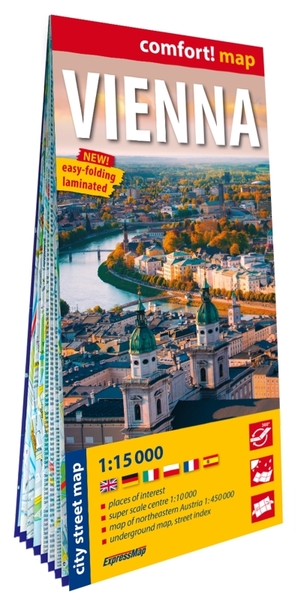 VIENNE 1/15.000 (CARTE GRAND FORMAT LAMINEE - PLAN DE VILLE). VIENNA
