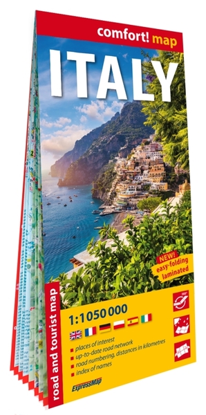 ITALIE 1/1.050.000 (CARTE GRAND FORMAT LAMINEE). ITALY