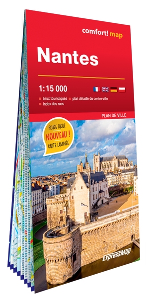 NANTES 1/15.000 (CARTE GRAND FORMAT LAMINEE - PLAN DE VILLE)