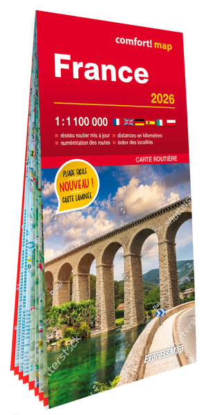 FRANCE 2026 1/1.100.000 (CARTE GRAND FORMAT LAMINEE)