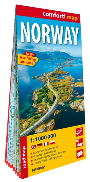 NORVEGE 1/1.000.000 (CARTE GRAND FORMAT LAMINEE). NORWAY