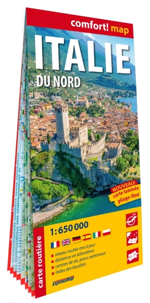 ITALIE DU NORD 1/650.000 (CARTE GRAND FORMAT LAMINEE)