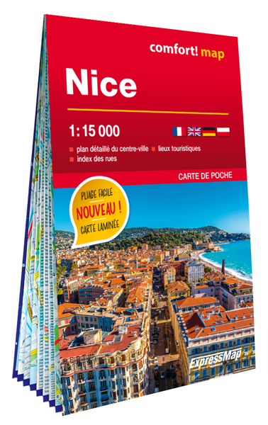 NICE 1/15.000 (CARTE FORMAT POCHE LAMINEE - PLAN DE VILLE)
