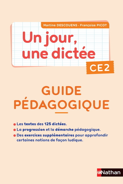 JOUR, UNE DICTEE CE2 - CAHIER CORRIGE + GUIDE PCF