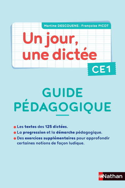 JOUR, UNE DICTEE CE1 - CAHIER CORRIGE + GUIDE PCF