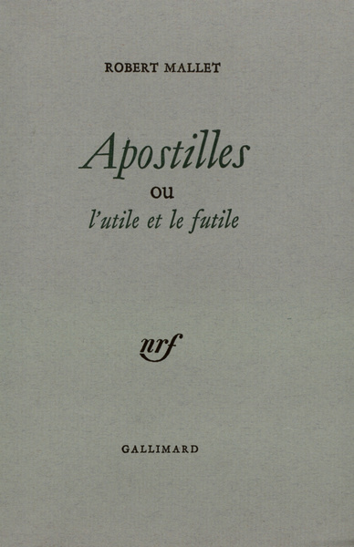 APOSTILLES OU L'UTILE ET LE FUTILE