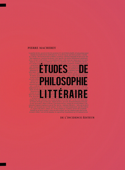 ETUDES DE PHILOSOPHIE LITTERAIRE