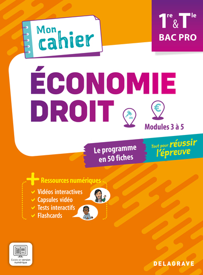 MON CAHIER D´ECONOMIE-DROIT 1RE, TLE BAC PRO (2025) - POCHETTE ELEVE